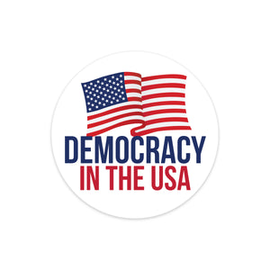 democracy in the usa round bumper sticker