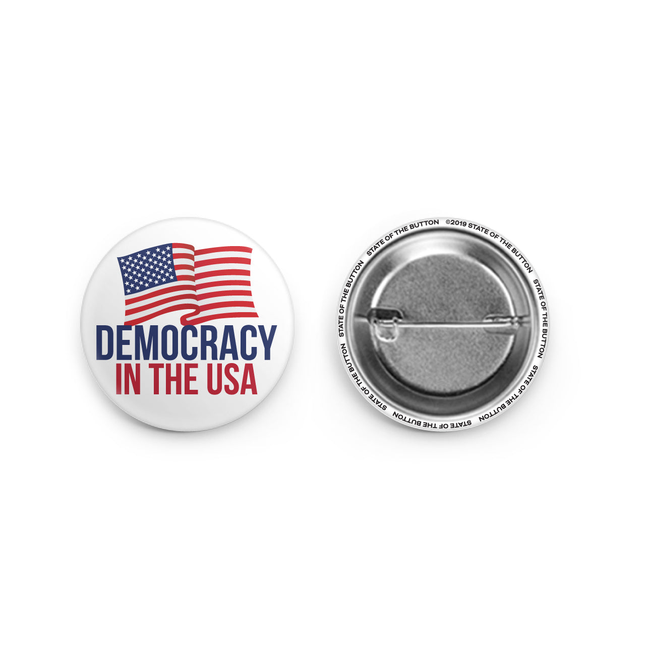 democracy in the usa pinback button