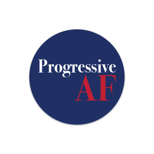 progressive af round bumper sticker