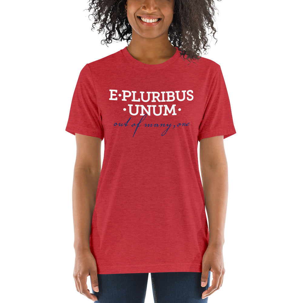 E Pluribus Unum: T-Shirt on a woman